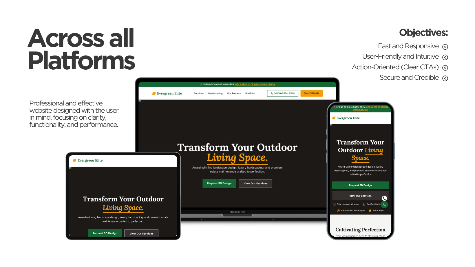 Contractor website services mockup example two